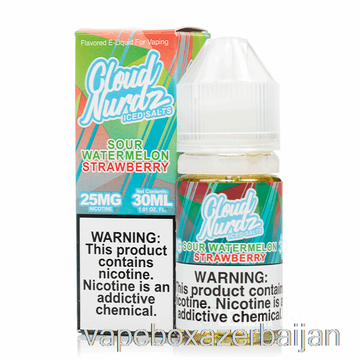 Vape Azerbaijan ICE Sour Watermelon Strawberry - Cloud Nurdz Salts - 30mL 50mg